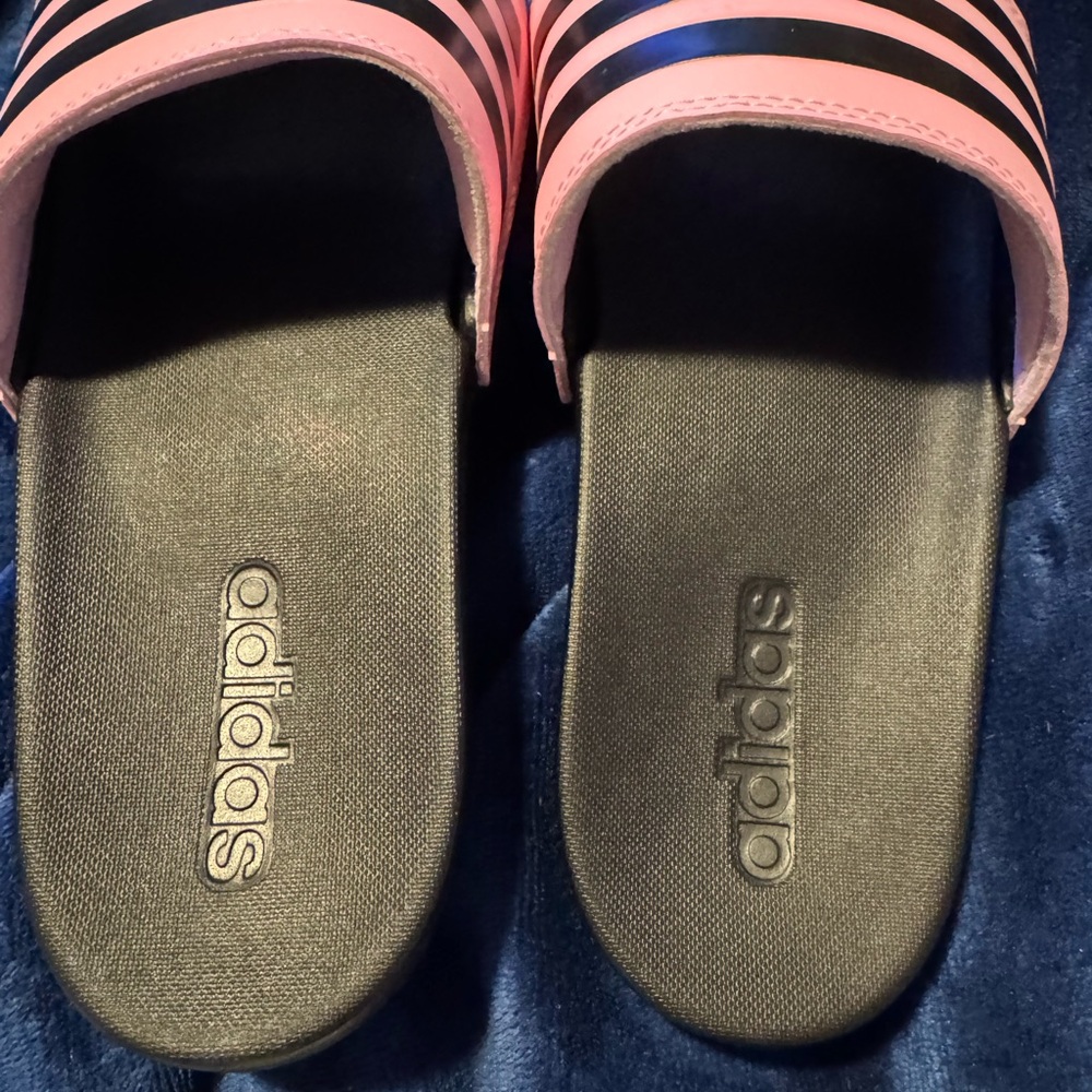 adidas Pink and Black Slides
